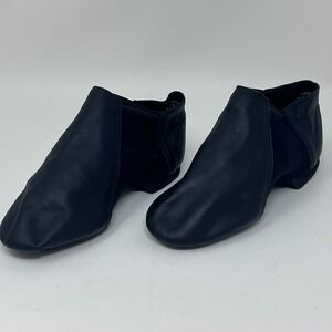 IT Dancewear Womens 5 Jazz Boots Black Leather Neoprene Slip On Dance Shoes